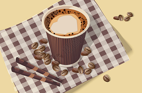 袋装咖啡豆咖啡插画