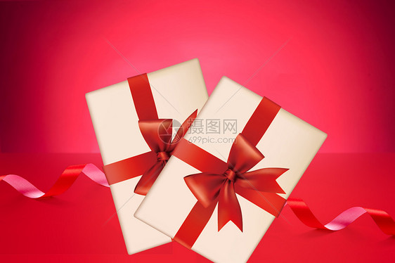 红色节日礼物盒图片
