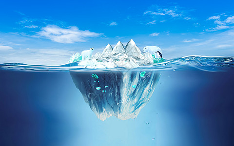 清凉背景冰山企鹅高清图片