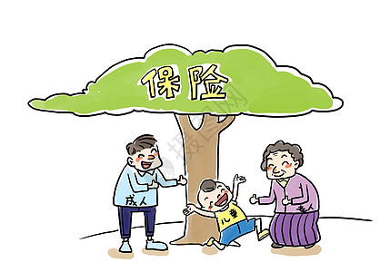 社会保险吃饭漫画高清图片