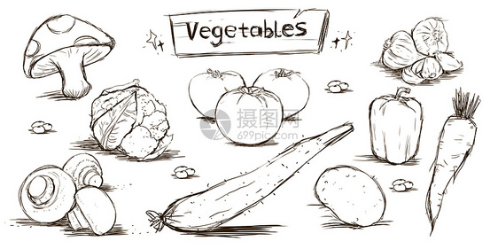 手绘风蔬菜元素图片
