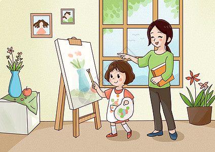 儿童学画画学生兴趣高清图片