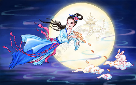 中秋节江上月圆图高清图片