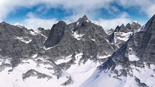 积雪的山峰图片