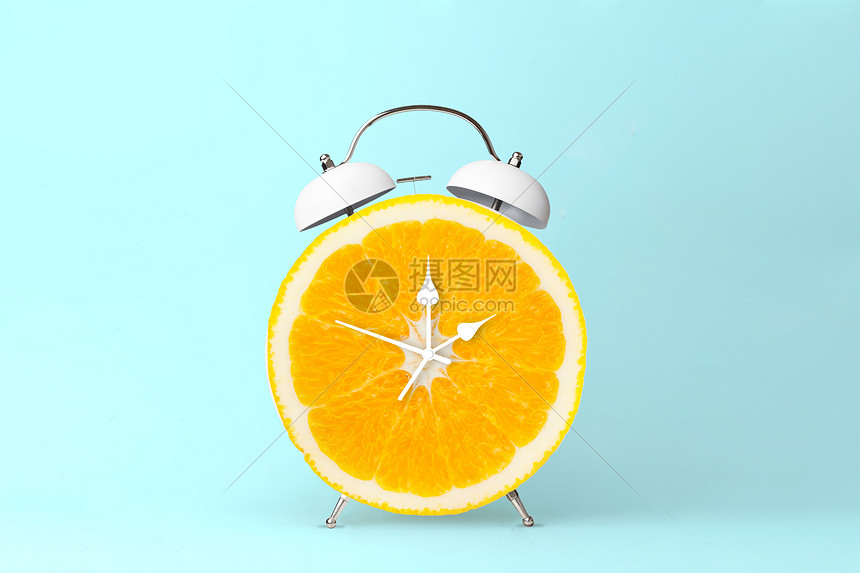 创意橘子闹钟图片