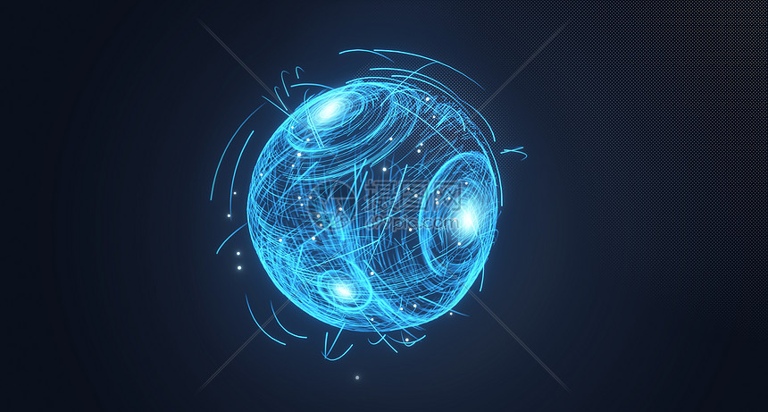 粒子科幻光球图片