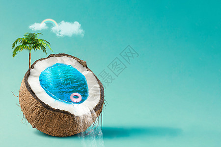 夏日椰果里的海景图片