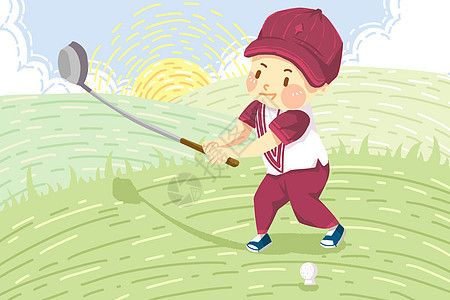 高尔夫运动插画图片