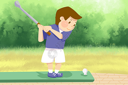 高尔夫运动插画图片