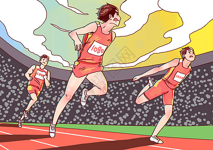 体育比赛百米赛跑高清图片