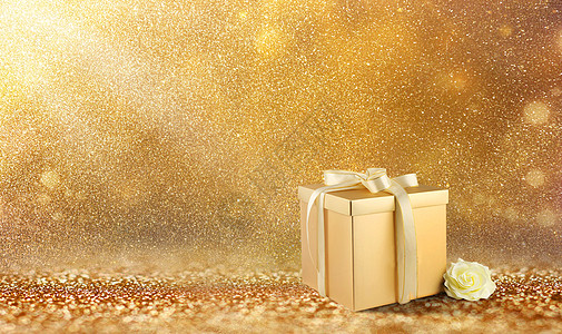 礼品盒金色礼盒海报设计图片