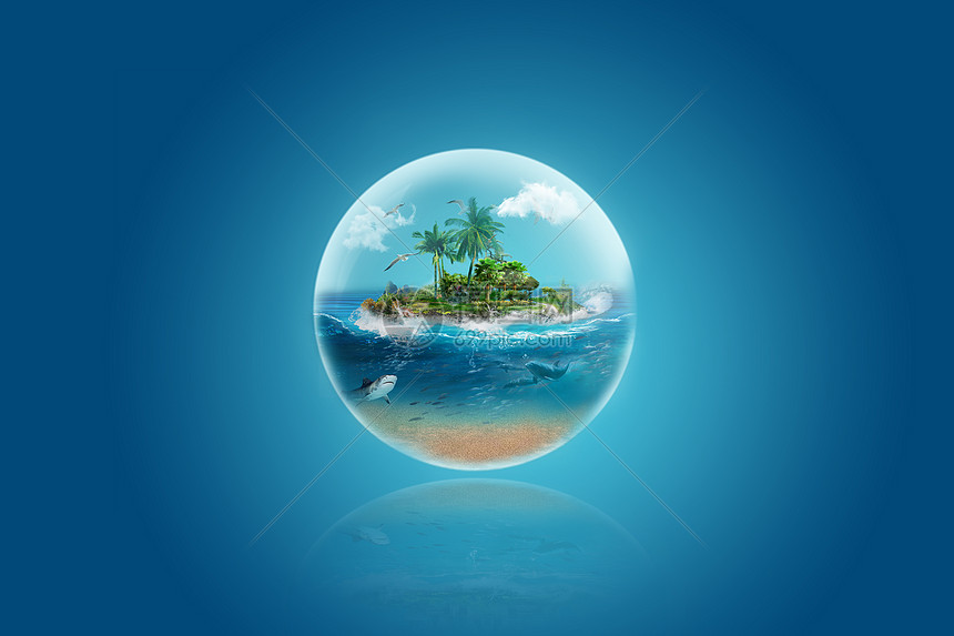 气泡里的海岛图片