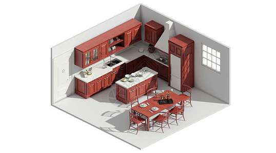 煤气灶住宅室内模型设计图片