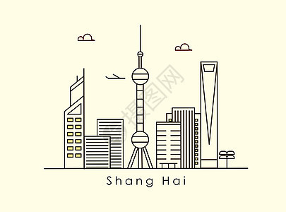 上海风光插画图片