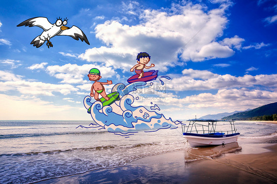 海边冲浪
