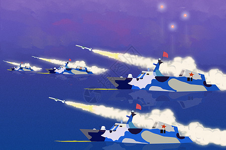 中国战斗机保卫祖国插画