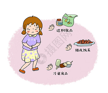 食品安全生病腹泻高清图片