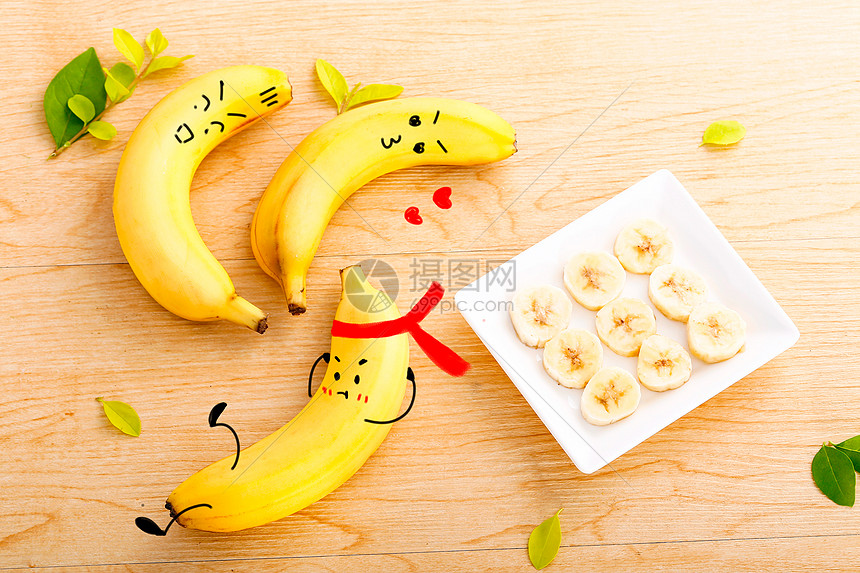 运动香蕉创意摄影插画图片