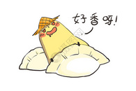 小土豆卡通形象吃饺子配图图片