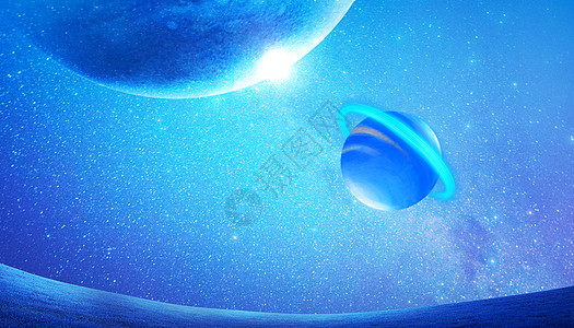 星辰大海蓝色星球高清图片