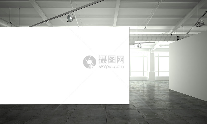 现代海报展板样机图片