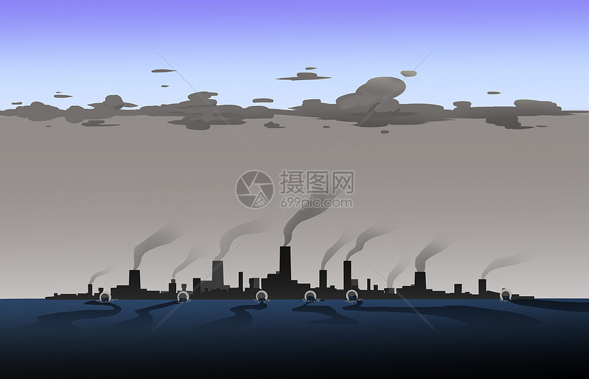 工业污染下天空的海洋