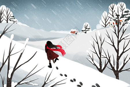 大雪节气插画图片