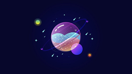 星星PNG科技宇宙插画