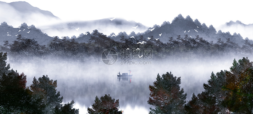 水墨山水画图片