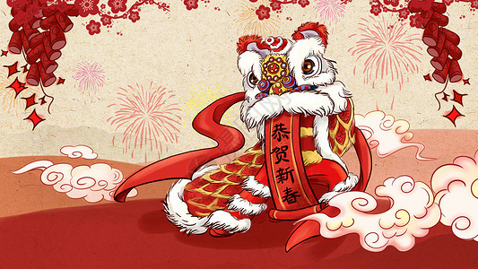 春节舞狮高清图片素材