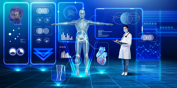 人体分析科技医疗数字分析设计图片