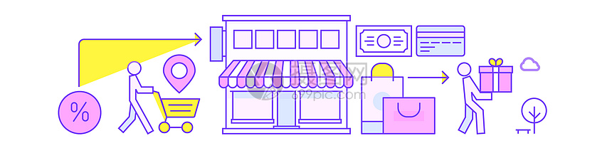 矢量电商购物移动支付背景图图片