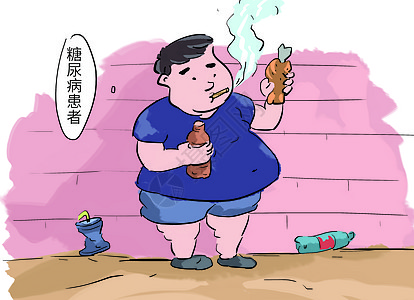 男性喝酒糖尿病插画