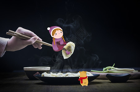 吃饺子新鲜高清图片素材