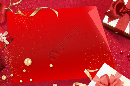 珍珠礼物盒感恩节背景设计图片