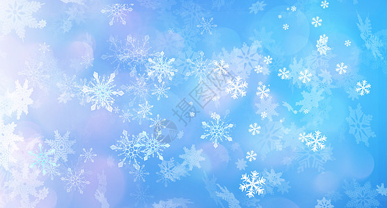 冬天雪花冬季漂浮蓝色雪高清图片