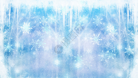 雪花背景冬季漂浮蓝色雪高清图片