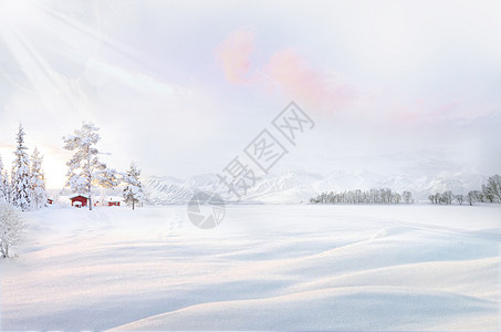 冬季场景白色雪景高清图片