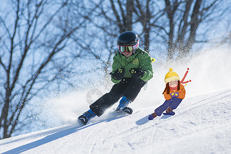 滑雪小朋友滑雪高清图片