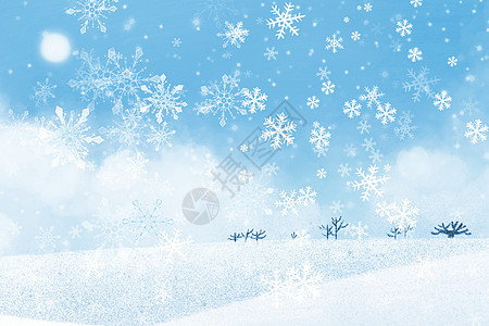 下雪的冬季背景图片
