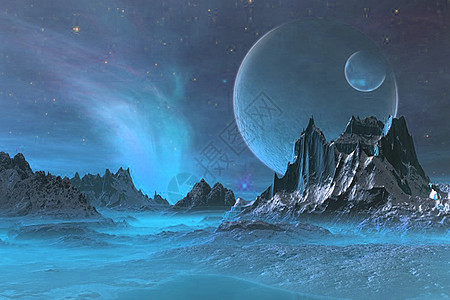 梦幻月球背景图片