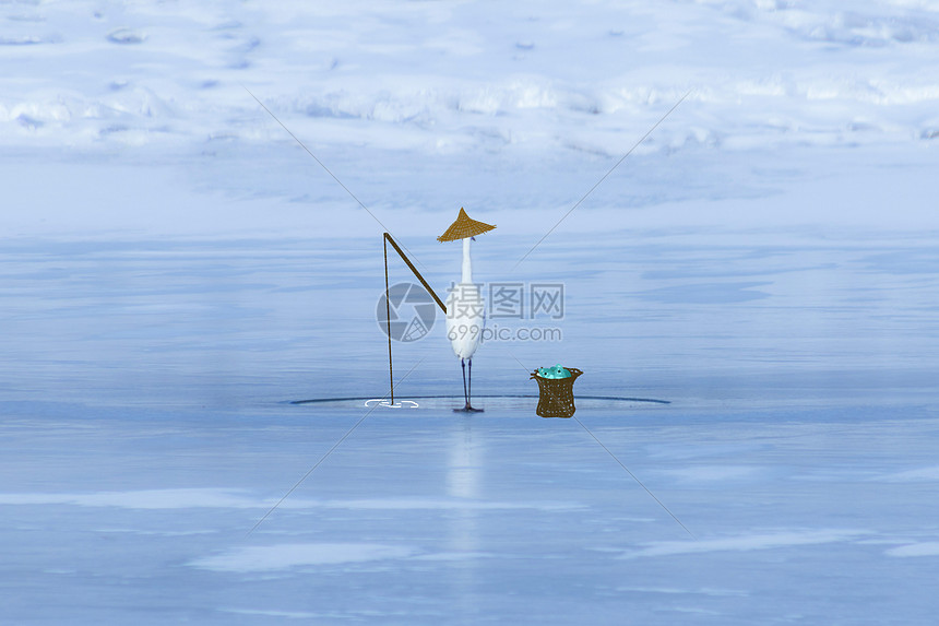 冰上垂钓插画图片下载-正版图片400858143-摄图网