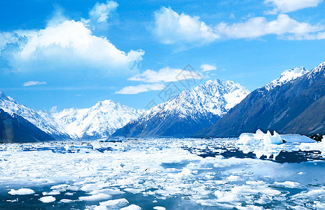 冬季冰雪结冰湖面高清图片