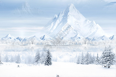 冬季风景背景冬季雪景设计图片