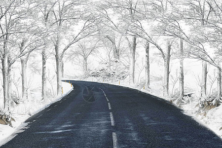 下雪马路冬天的马路设计图片