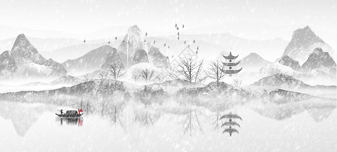 冬季雪景黑白冬天素材高清图片