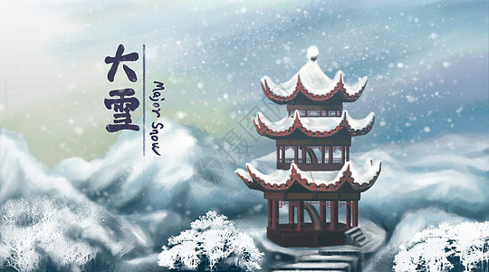 山中大雪背景图片