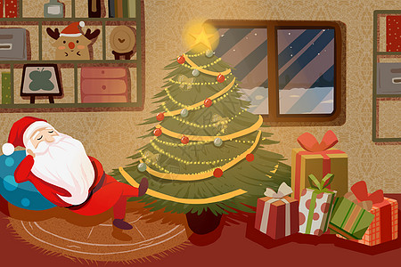 圣诞节圣诞老人插画图片
