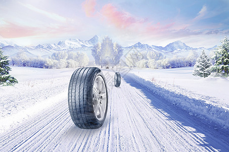 道路积雪轮胎设计图片