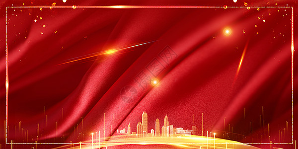 红色喜庆风广场跨年盛典高清图片